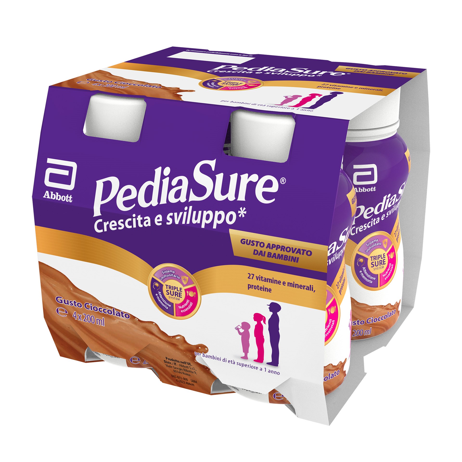 Pediasure Crescita Sviluppo Cioccolato 4x200ml