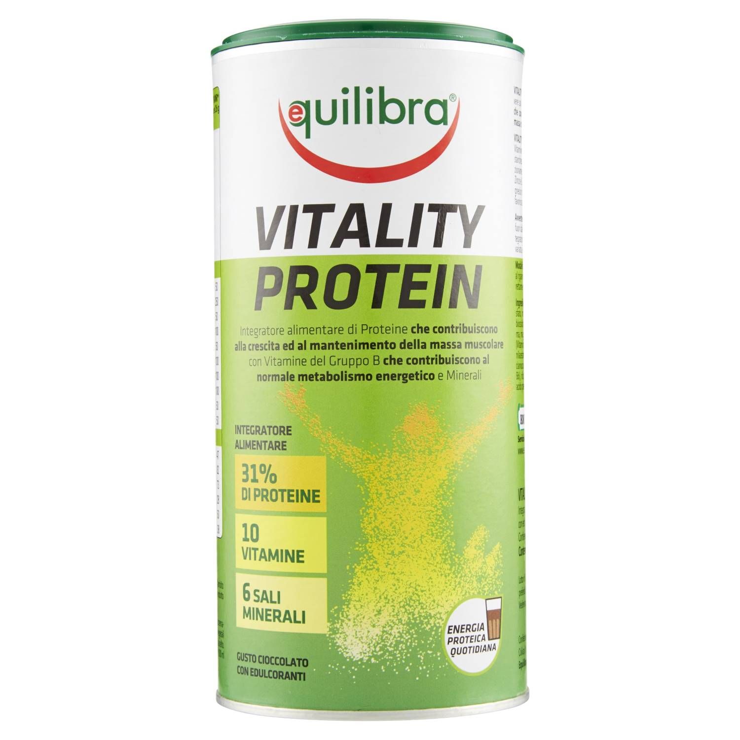 Equilibra Vitality Protein Integratore Massa Muscolare Cioccolato 260g