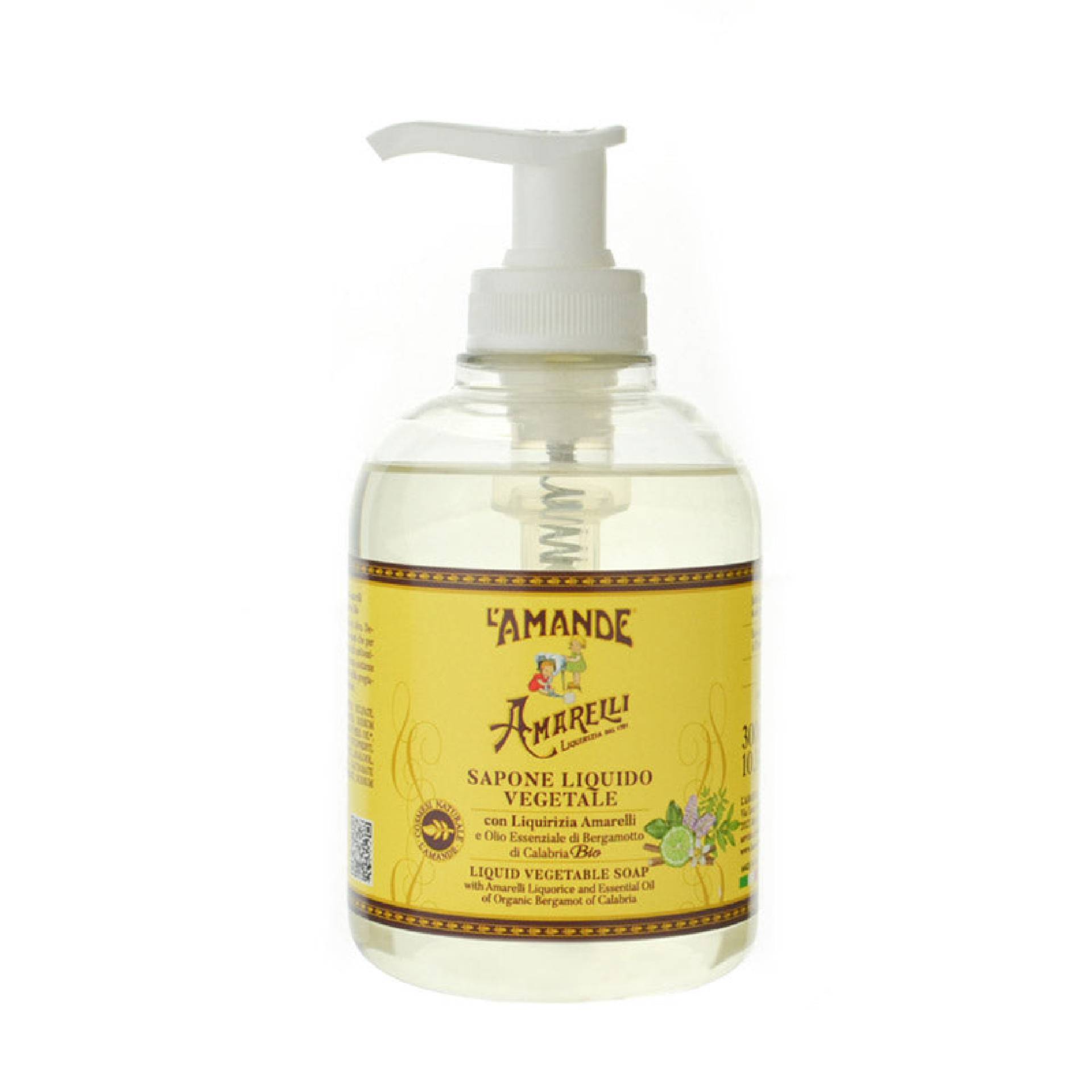 L'amande Sapone Liquido Con Liquirizia Amarelli E Olio Essenziale Di Bergamotto Di Calabria Bio 300ml