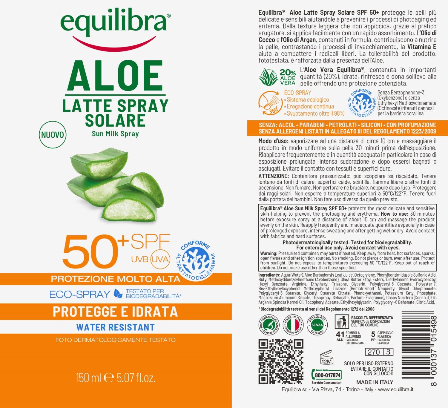 980523411 - Equilibra Aloe Latte Spray Solare 50+ 150ml - 4736554_3.jpg