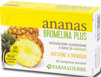 Ananas Bromelina Plus Integratore Digestione Drenaggio 30 Compresse