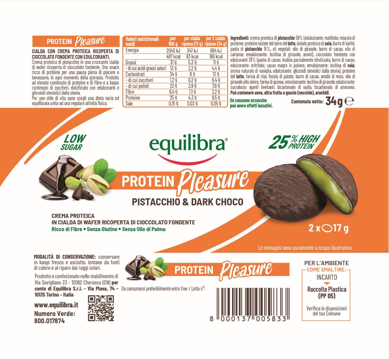 image - 985495771 - Equilibra Protein Pleasure Pistacchio Dark Choco 34g - 4741995_5.jpg