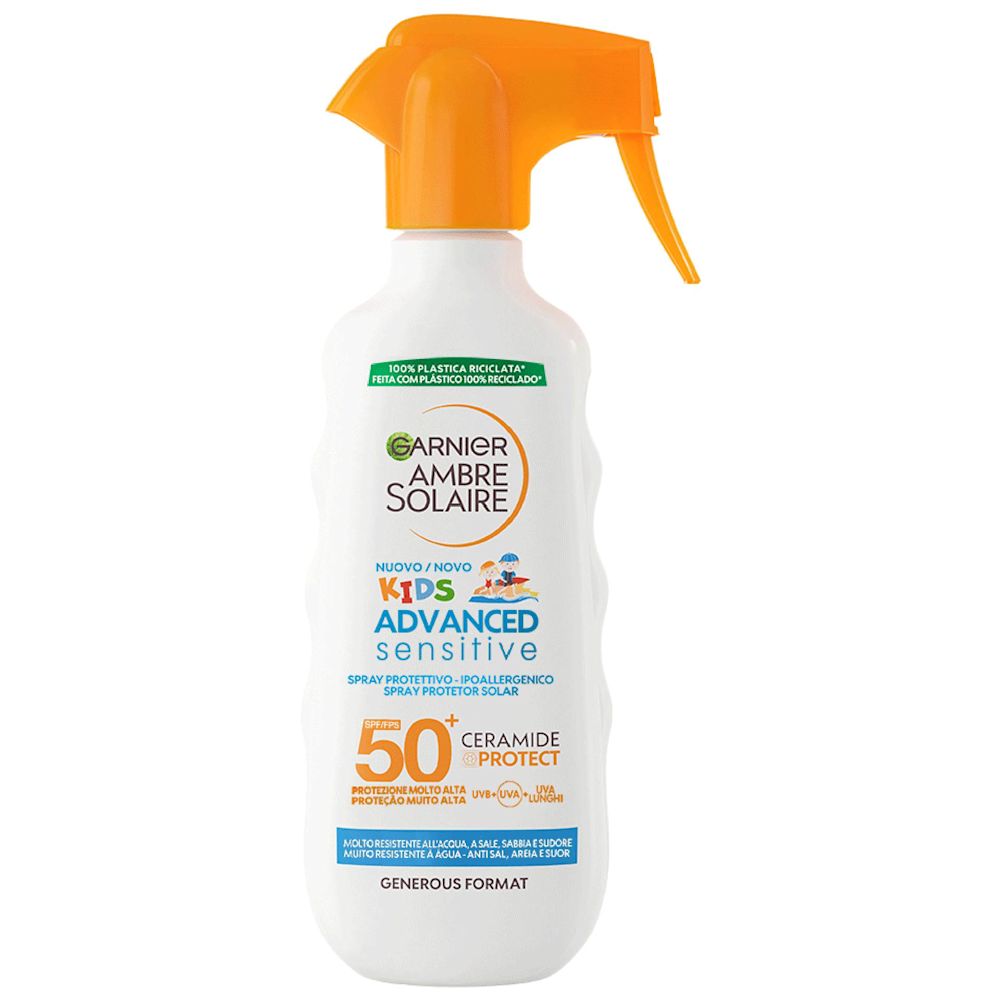 image - 988342770 - GARNIER AMBRE SOLAIRE ADVANCED SENSITIVE KIDS CERAMIDE PROTECT SPRAY GACHETTE PROTETTIVO 270 ML - 4779164_1.jpg