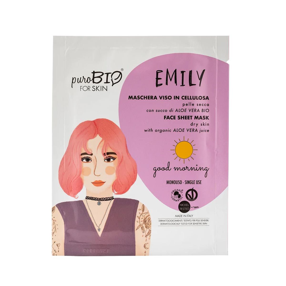 Purobio For Skin Emily Maschera Viso In Tessuto 15ml