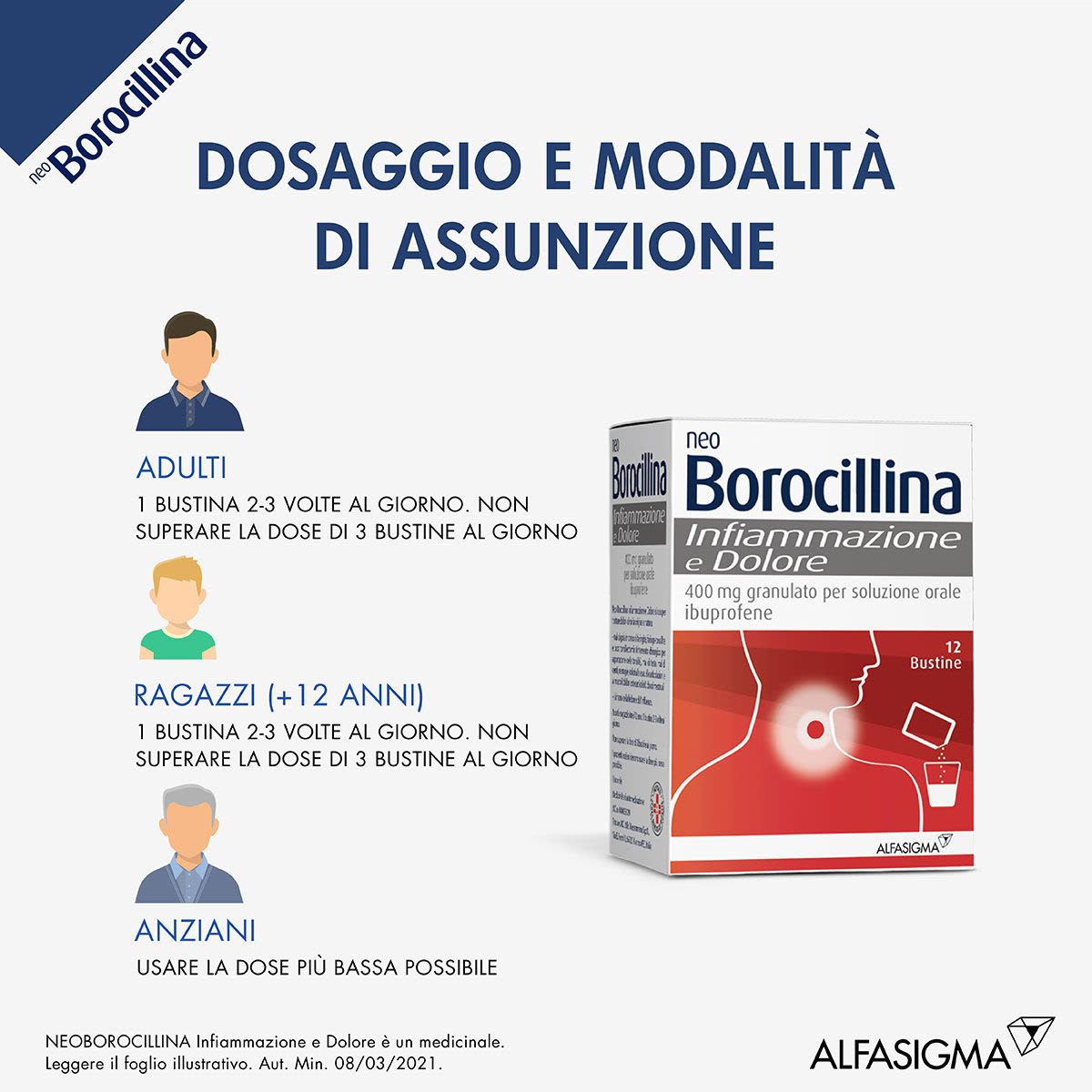image - 040033019 - NEOBOROCILLINA INFIAMMAZIONE E DOLORE*OS granulato 12 bustine 400 mg - 7866224_4.jpg