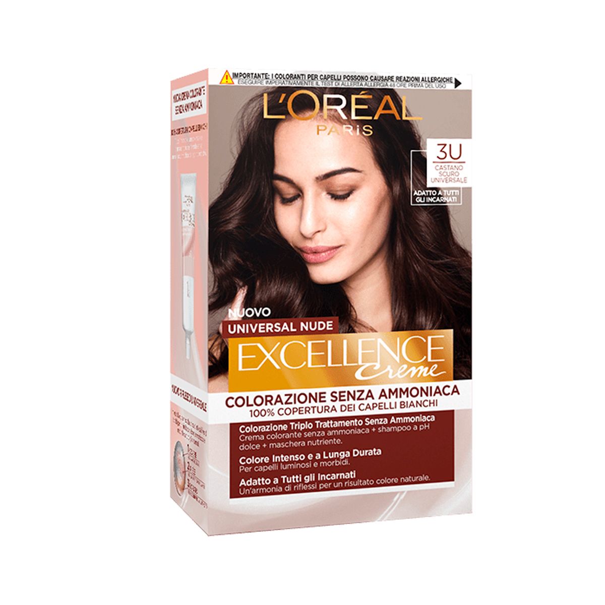 L'oreal Excellence Nude Tinta Capelli 3u Castano Scuro Universale