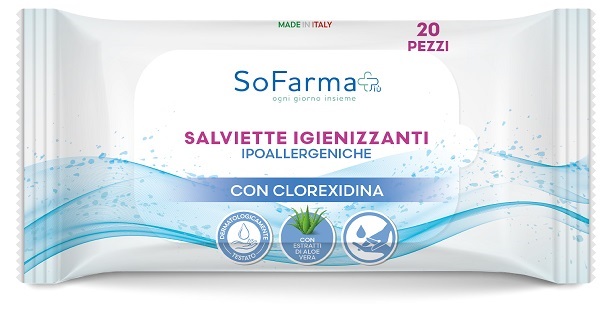 Sofarma Salviette Igienizzanti Pocket Con Clorexidina 20 Pezzi