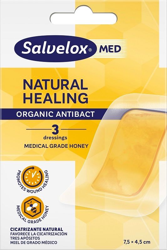 989237589 - CEROTTO SALVELOX MED NATURAL HEALING ORGANIC ANTIBACT 7,5X4,5CM 3 PEZZI - 0005732_1.jpg
