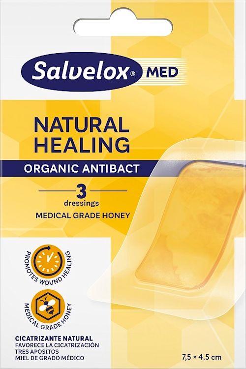 989237589 - CEROTTO SALVELOX MED NATURAL HEALING ORGANIC ANTIBACT 7,5X4,5CM 3 PEZZI - 0005732_1.jpg