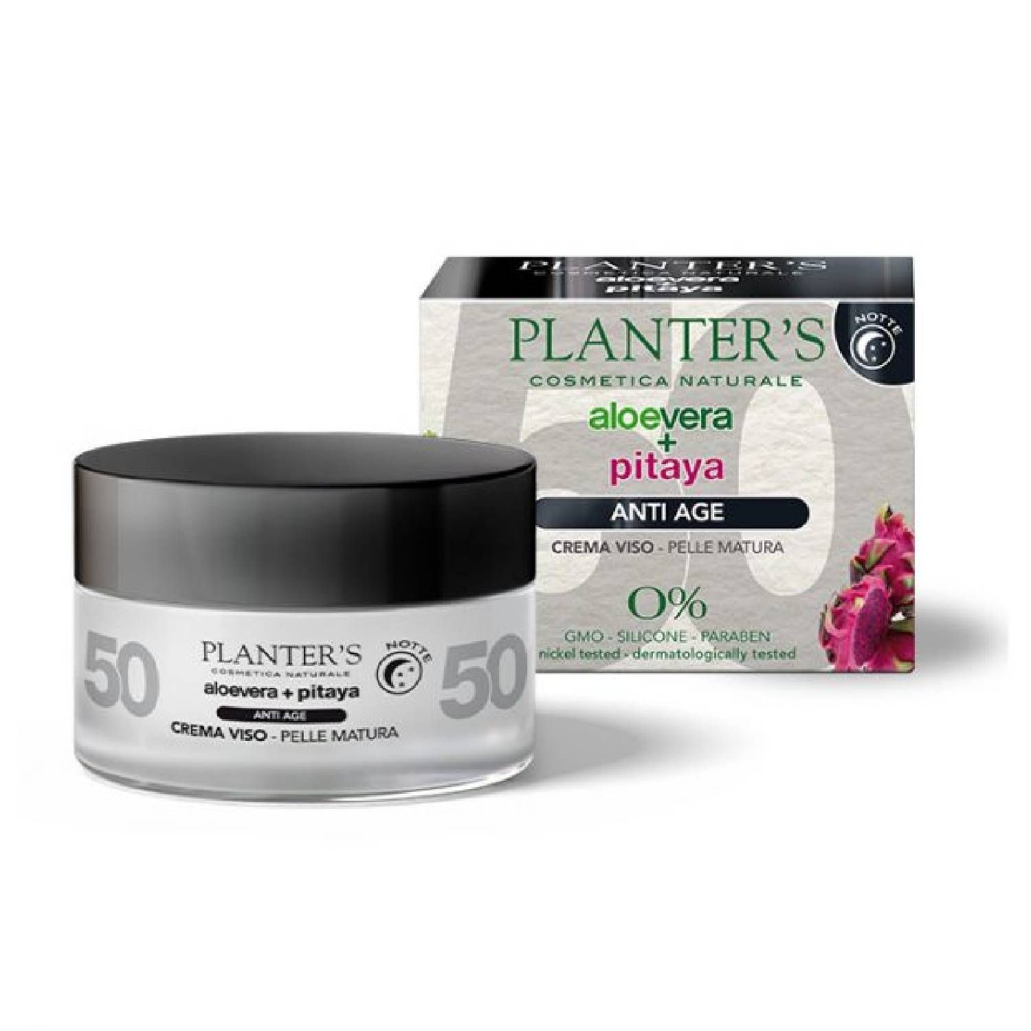 Planter's Crema idratazione viso Notte Antiage Aloe + Pitaya Pelli Mature 50ml