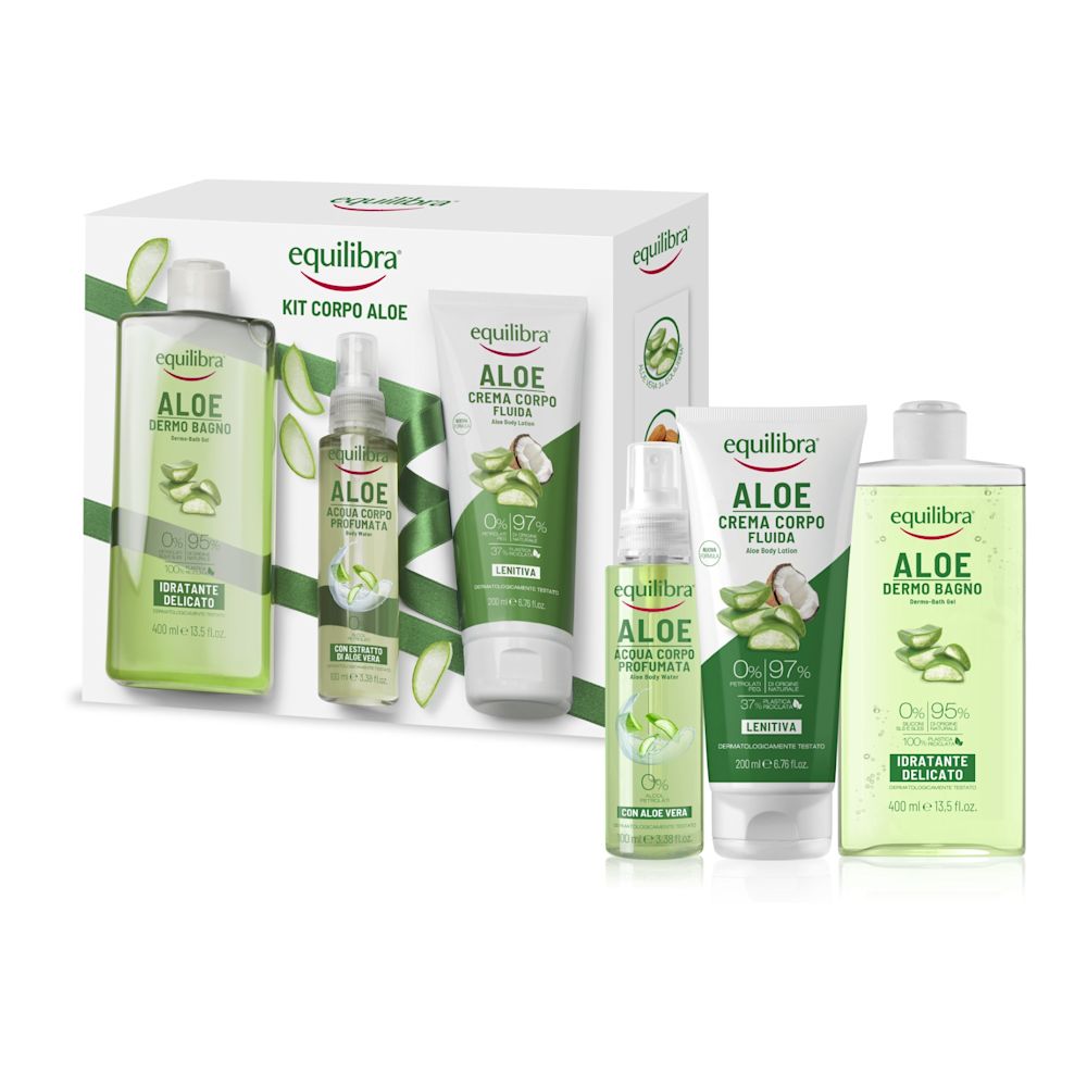 985495959 - EQUILIBRA CORPO KIT ALOE 1 ALOE DERMO BAGNO IDRATANTE DELICATO 400 ML + 1 ALOE ACQUA CORPO PROFUMATA 100 ML + 1 ALOE CREMA CORPO FLUIDA LENITIVA 200 ML - 4753821_1.jpg