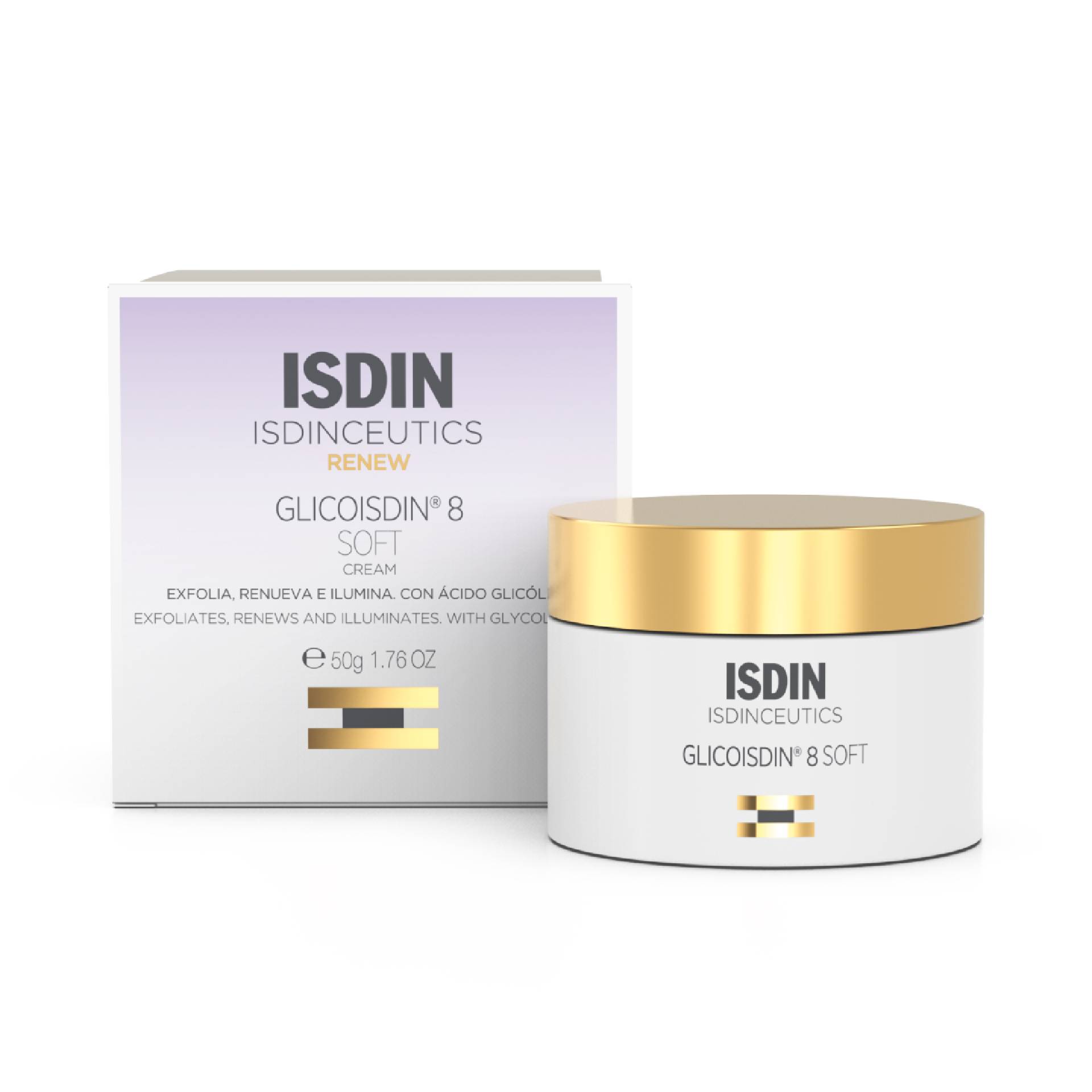 Isdinceutics Glicoisdin 8 Soft Crema idratazione viso Con Effetto Peeling 50ml