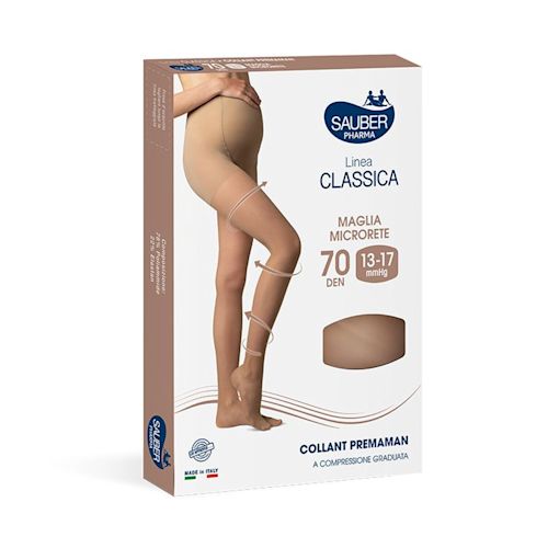 image - 908922990 - Collant premaman a compressione graduata in multifibra con tassello anteriore estendibile, progettato per sostenere il peso del ventre durante la gravidanza. - 4866674_2.jpg