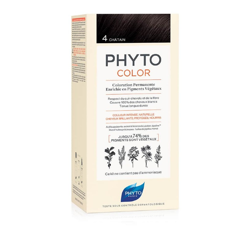 Phyto Phytocolor 4 Castano 1 Latte + 1 Crema + 1 Maschera + 1 Paio Di Guanti