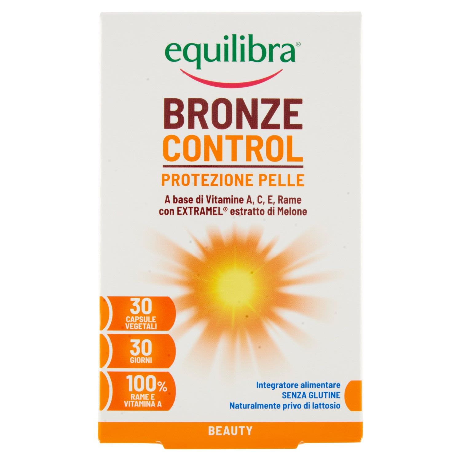 image - 921830410 - Equilibra Bronze Control Integratore protezione pelle 30 capsule - 4717860_3.jpg