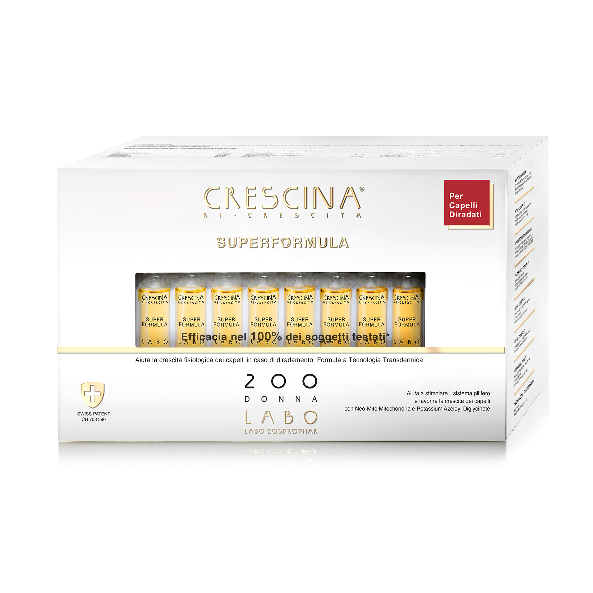 Labo Crescina Ri Crescita Super Formula 200 Donna 40 Fiale 3,5ml