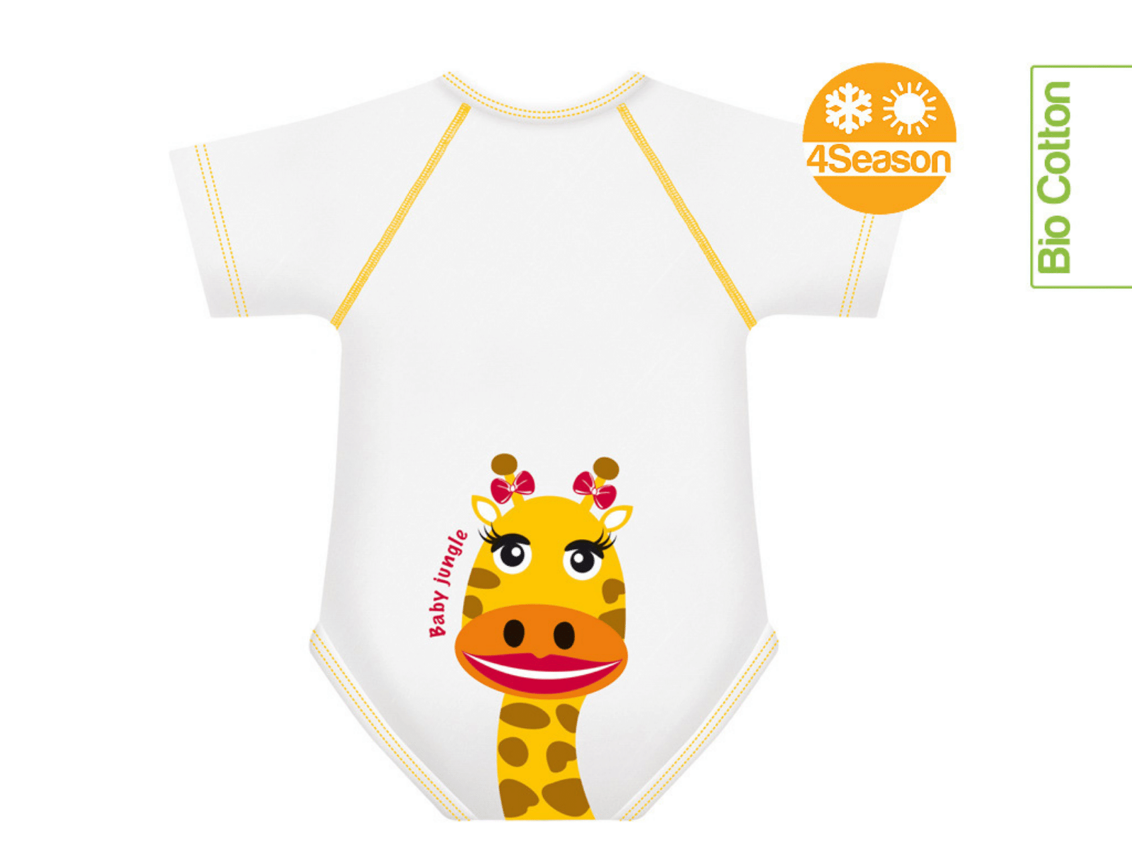 J-bimbi 0-36 Mesi Cotone Bio 4season Baby Jungle Giraffa Body Neonato 1 Pezzo