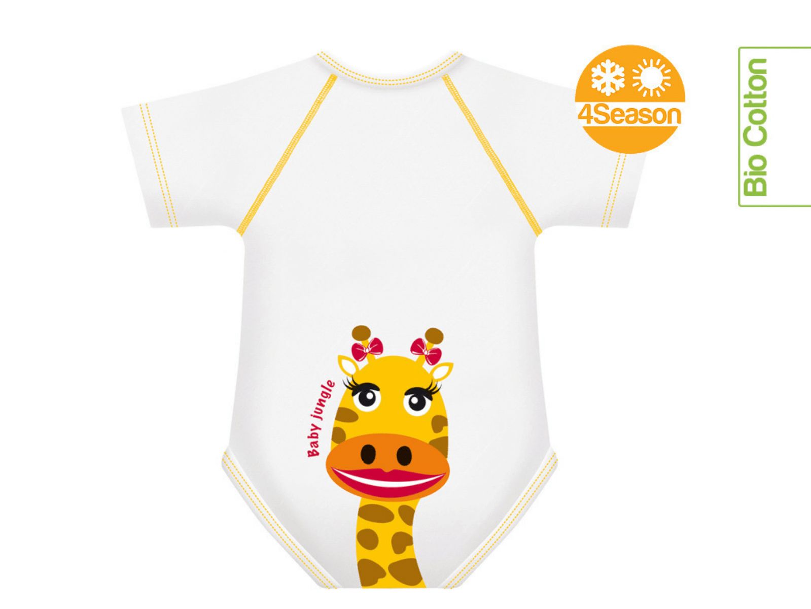 image - 982737013 - J-Bimbi 0-36 Mesi Cotone Bio 4Season Baby jungle Giraffa Body neonato 1 pezzo - 4738934_1.jpg