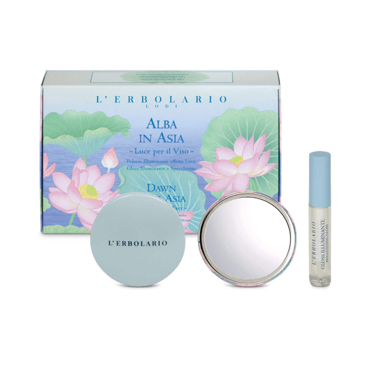 L'erbolario Alba In Asia Kit Makeup Lipgloss 7ml + Polvere Illuminante 8,5g