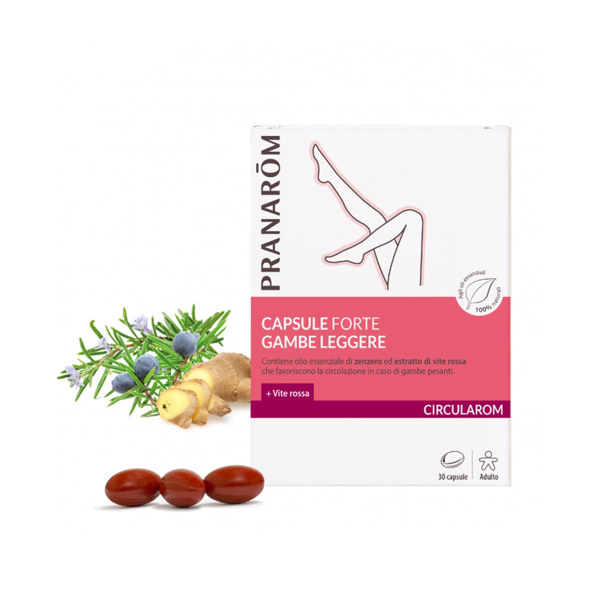 Pranarom Circularum Bio Capsule Integratore Gambe Leggere 30 Pezzi