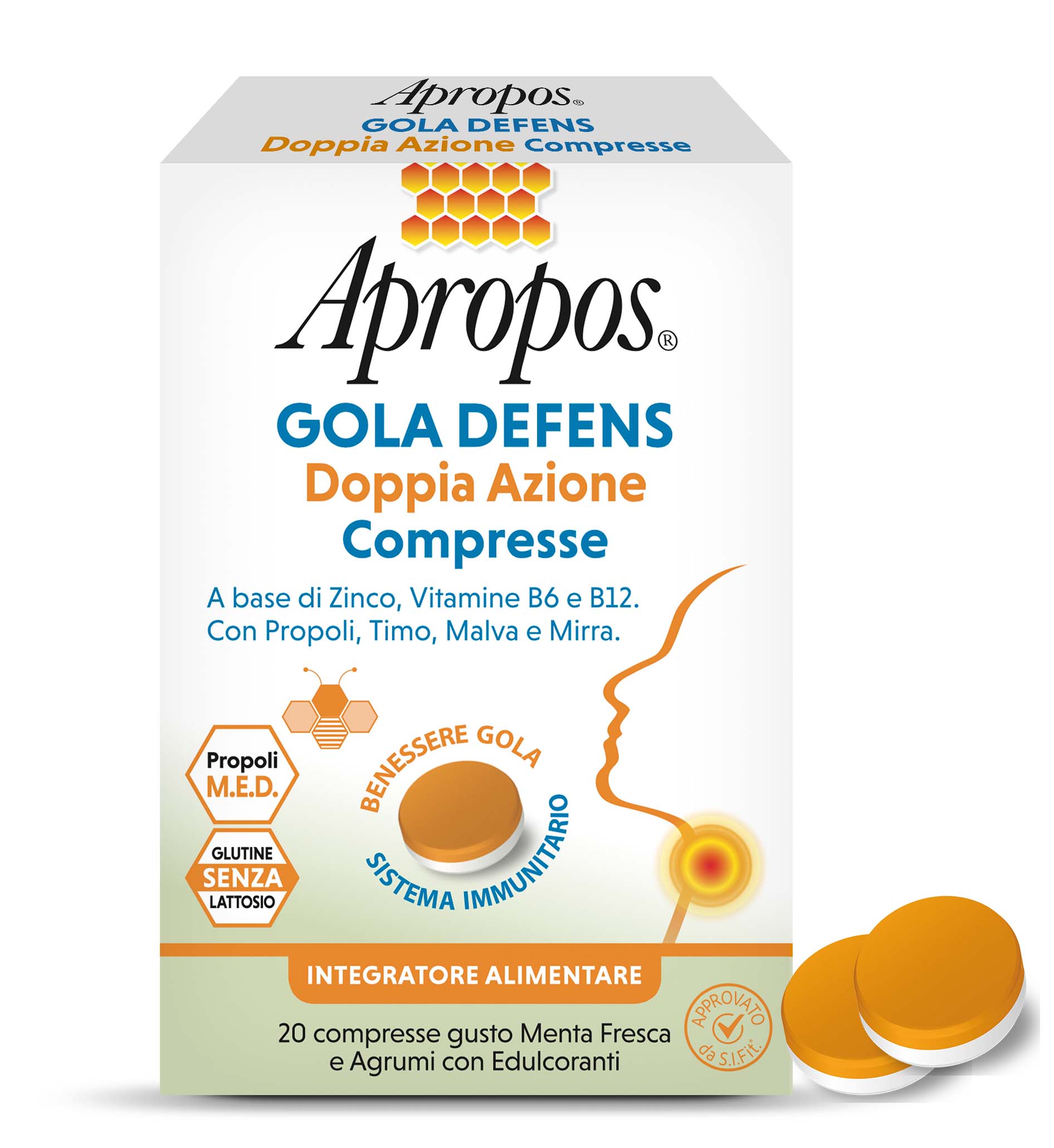 Apropos Gola Defens Doppia Azione Integratore Gola 20 Compresse