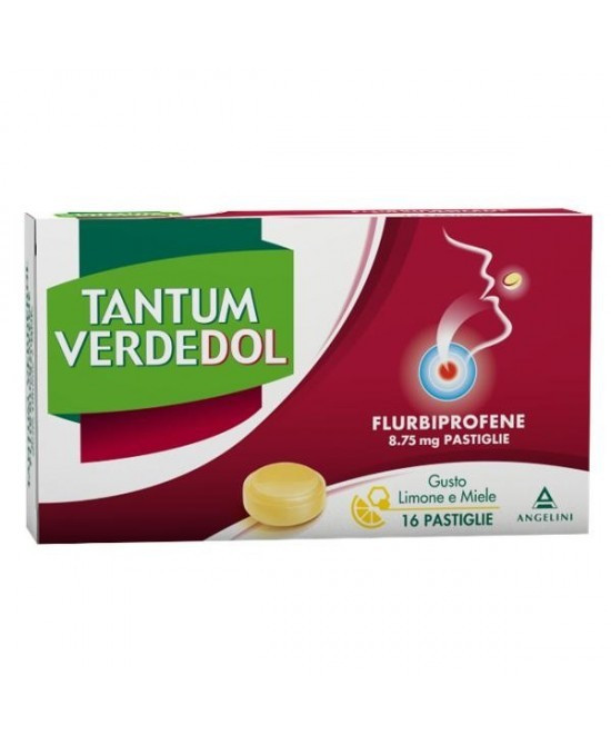 Tantum Verdedol Trattamento Mal Di Gola 16 Pastiglie Limone E Miele