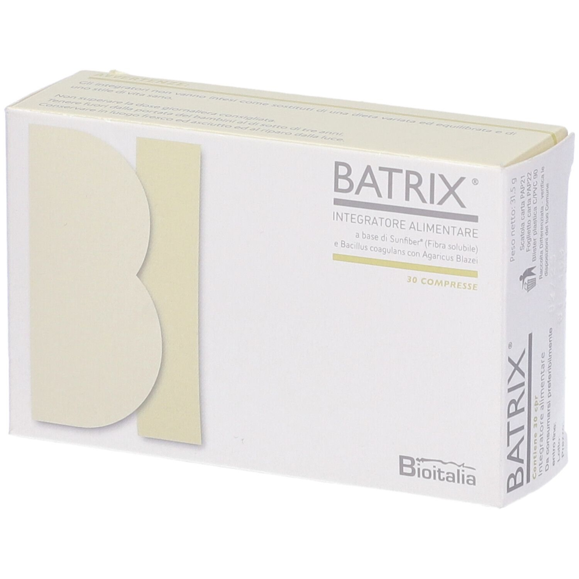 Batrix 1050mg Integratore Benessere Flora Intestinale 30 Compresse
