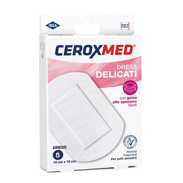 983366980 - DRESS DELICATI CEROXMED CON GARZA ALTO SPESSORE PER PELLI SENSIBILI 10X15CM 5 PEZZI - 0006913_1.jpg