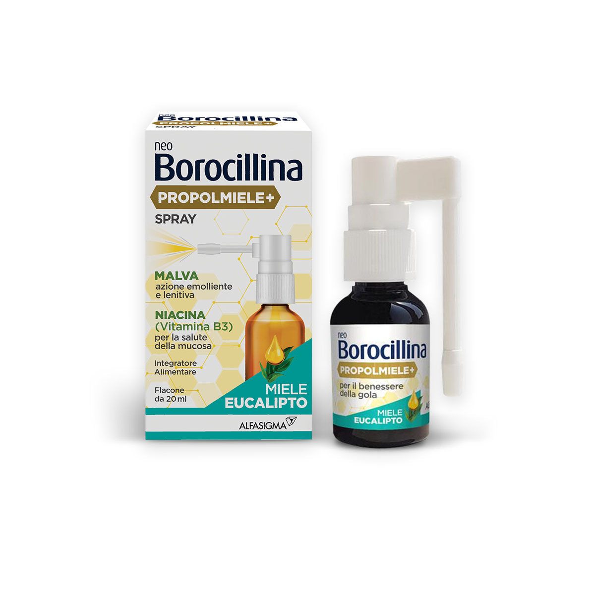 Neoborocillina Propolmiele+ Spray Integratore Benessere Gola 20ml