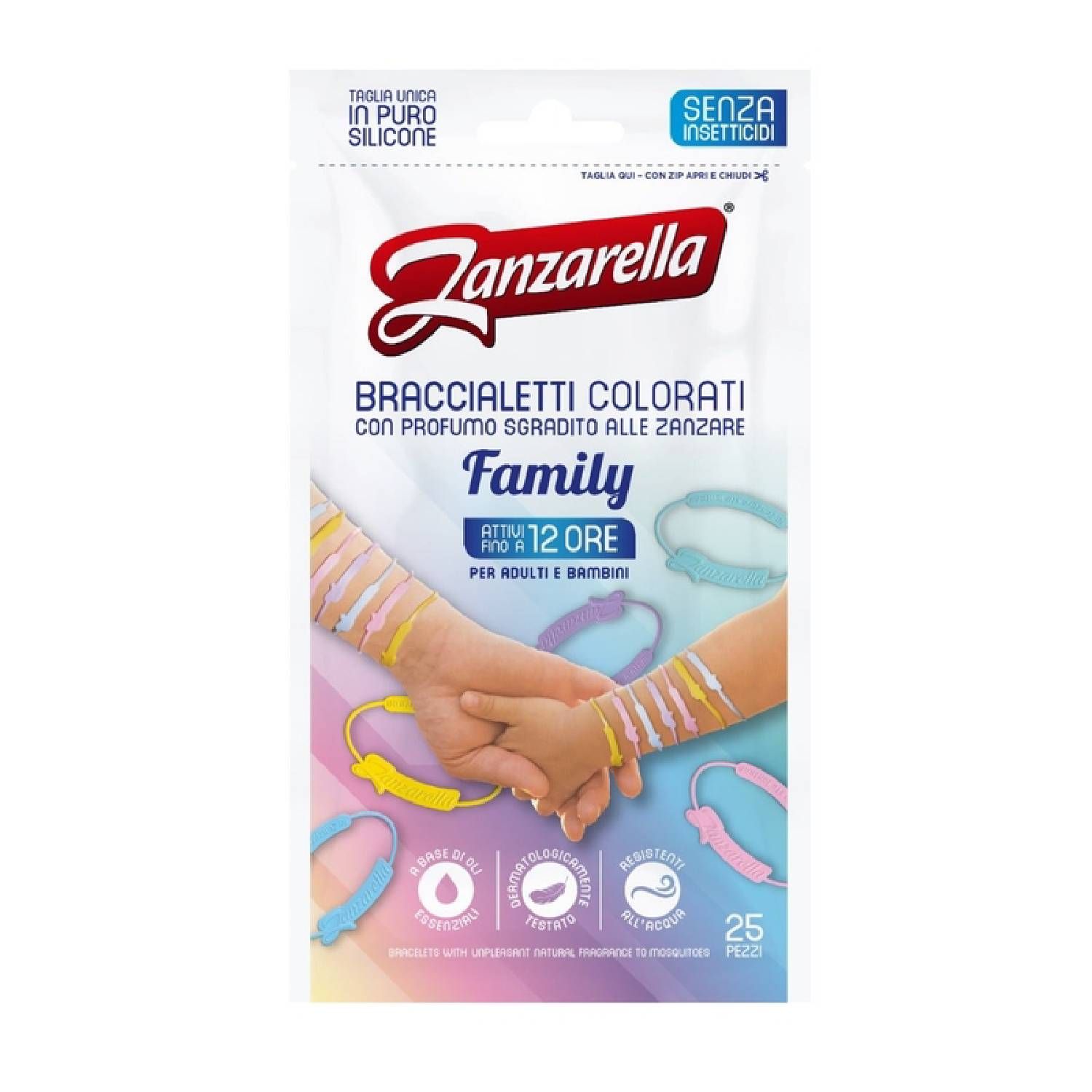 Zanzarella Braccialetti Antizanzara Family 25 Pezzi