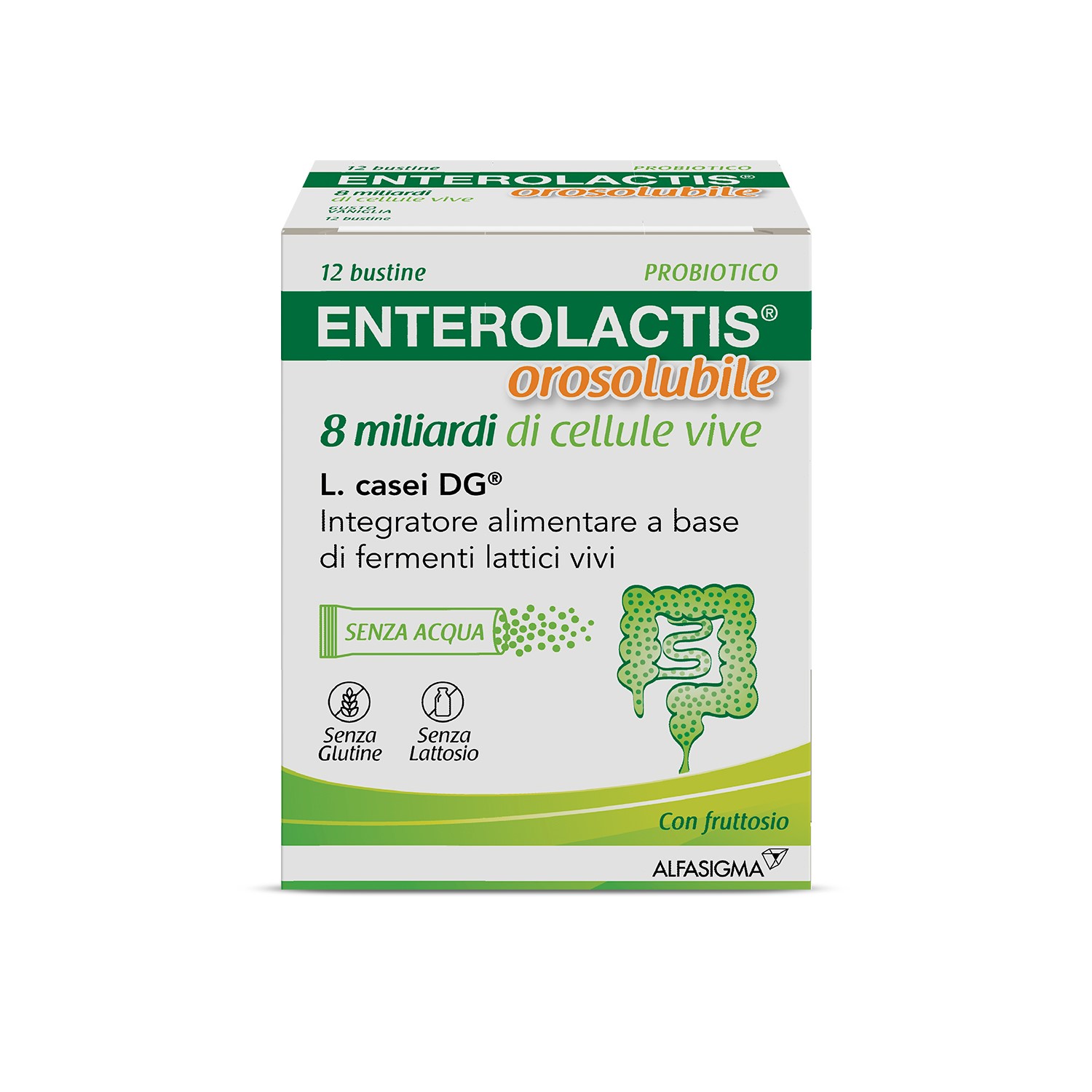 Enterolactis Orosolubile Integratore Fermenti Lattici Vivi 12 Bustine