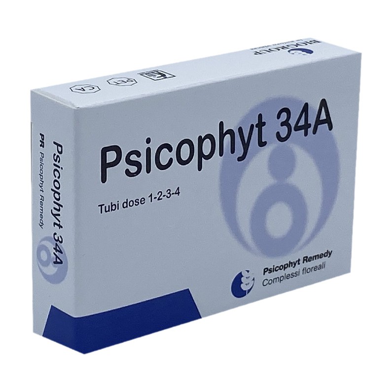 image - 937026211 - Psicophyt Remedy 34A &egrave; un preparato a base di estratti floreali, confezionato in 4 tubi da 1,2 g, utile per situazioni di stress psicofisico. - 4873193_2.jpg