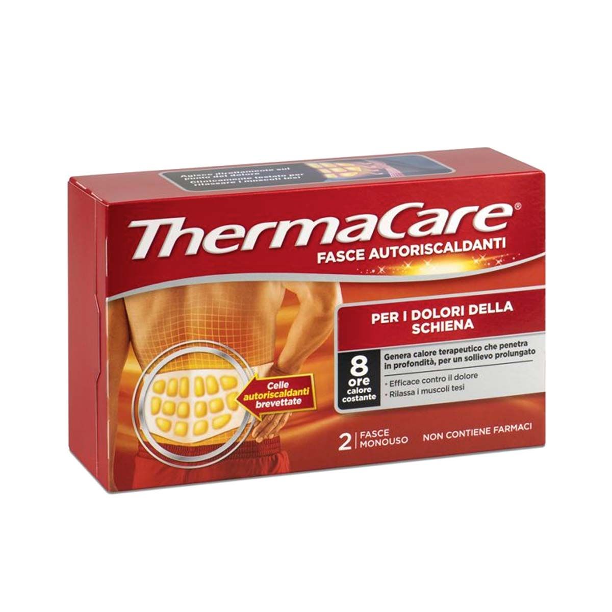 Thermacare Fascia Autoriscaldante A Calore Terapeutico Schiena Dolori Muscolari 2 Pezzi