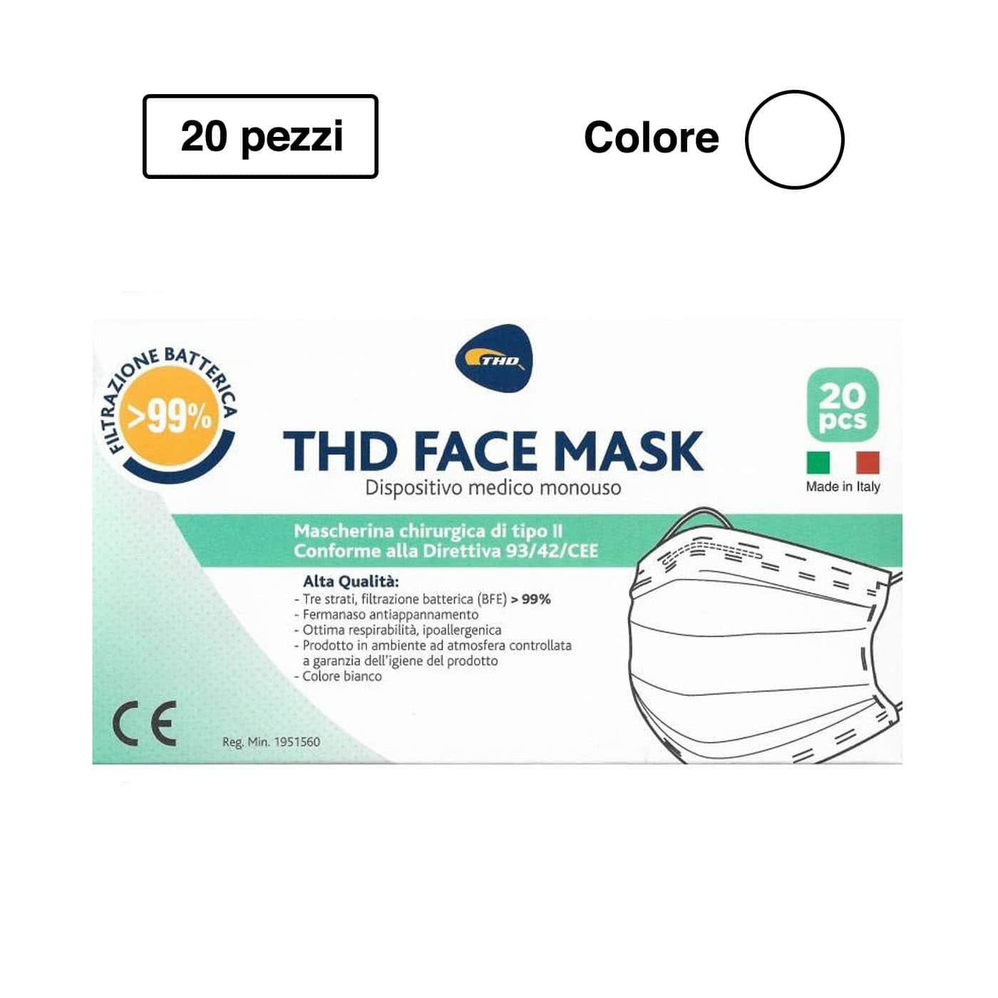 980517306 - MASCHERINA CHIRURGICA THD MASK 20 PEZZI