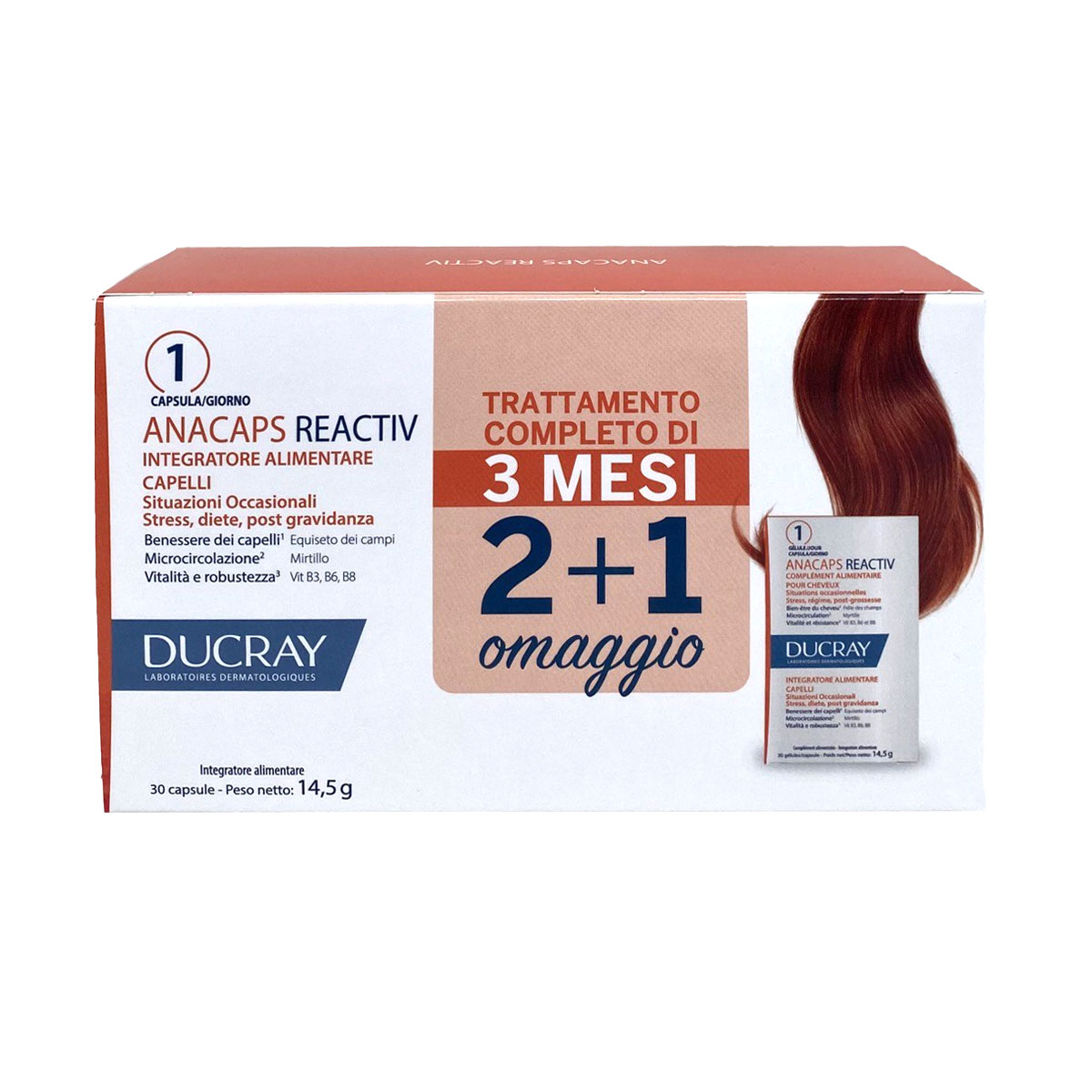 Ducray Anacaps Reactiv Trio Integratore Capelli 3x30 Capsule