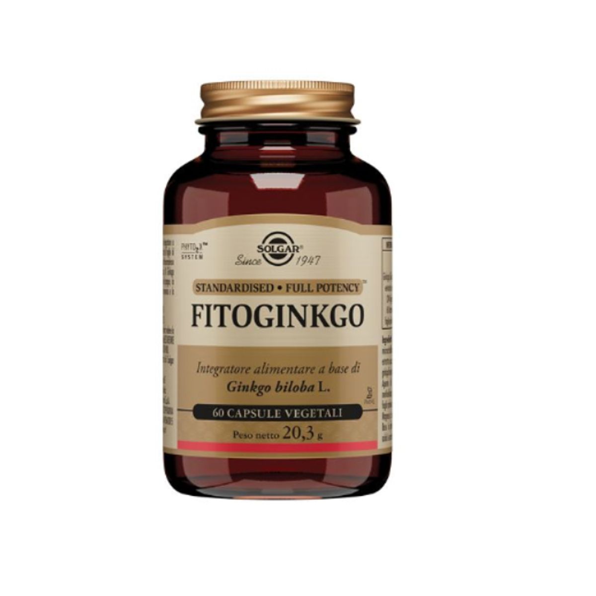 Solgar Fitoginkgo Integratore Memoria 60 Capsule Vegetali