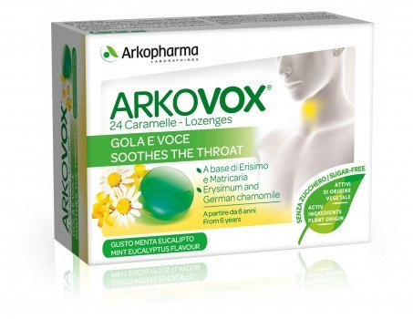 Arkopharma Arkovox Integratore Gola E Voce Menta Eucalipto 24 Caramelle