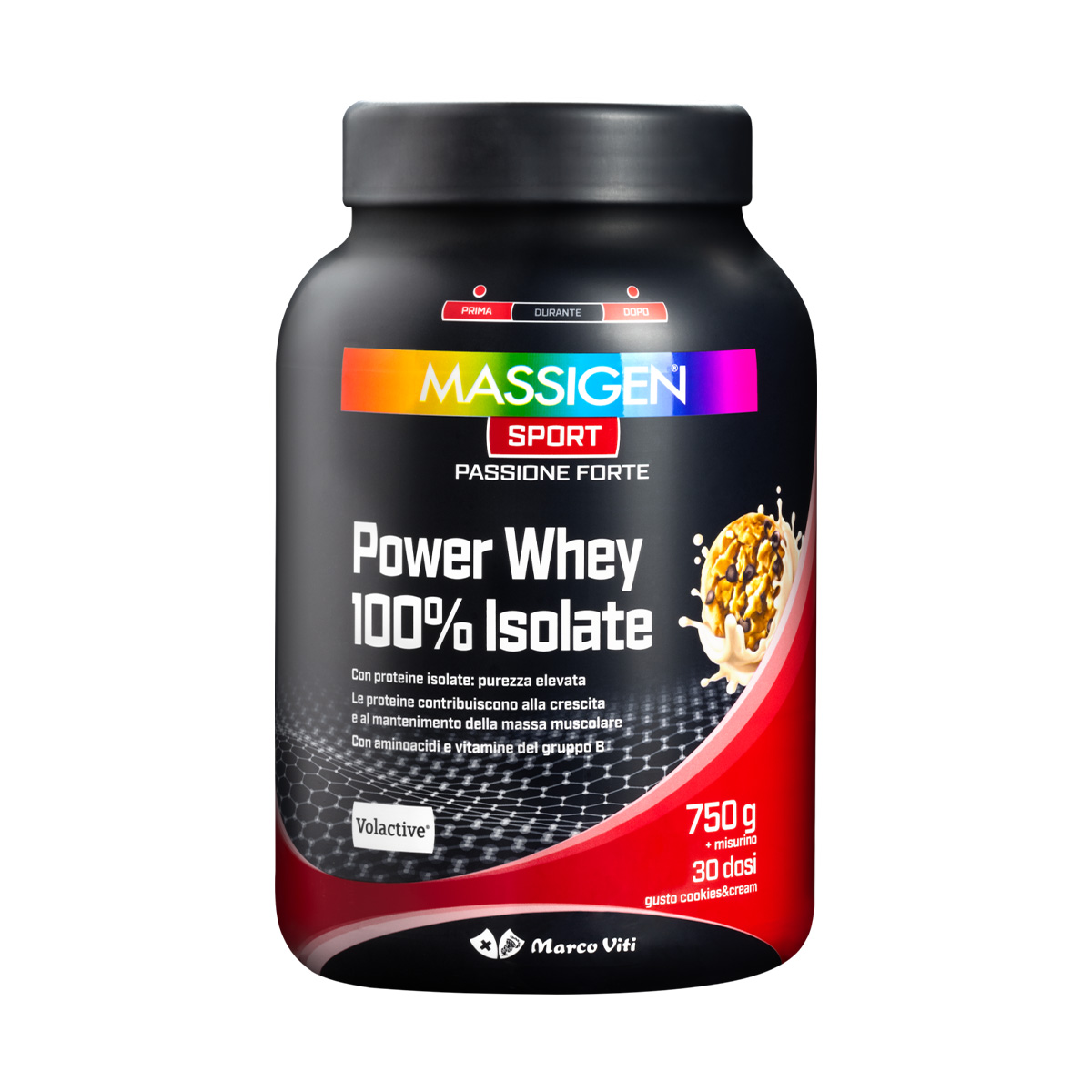 Massigen Sport Power Whey Isolate Gusto Biscottis&cream 750g