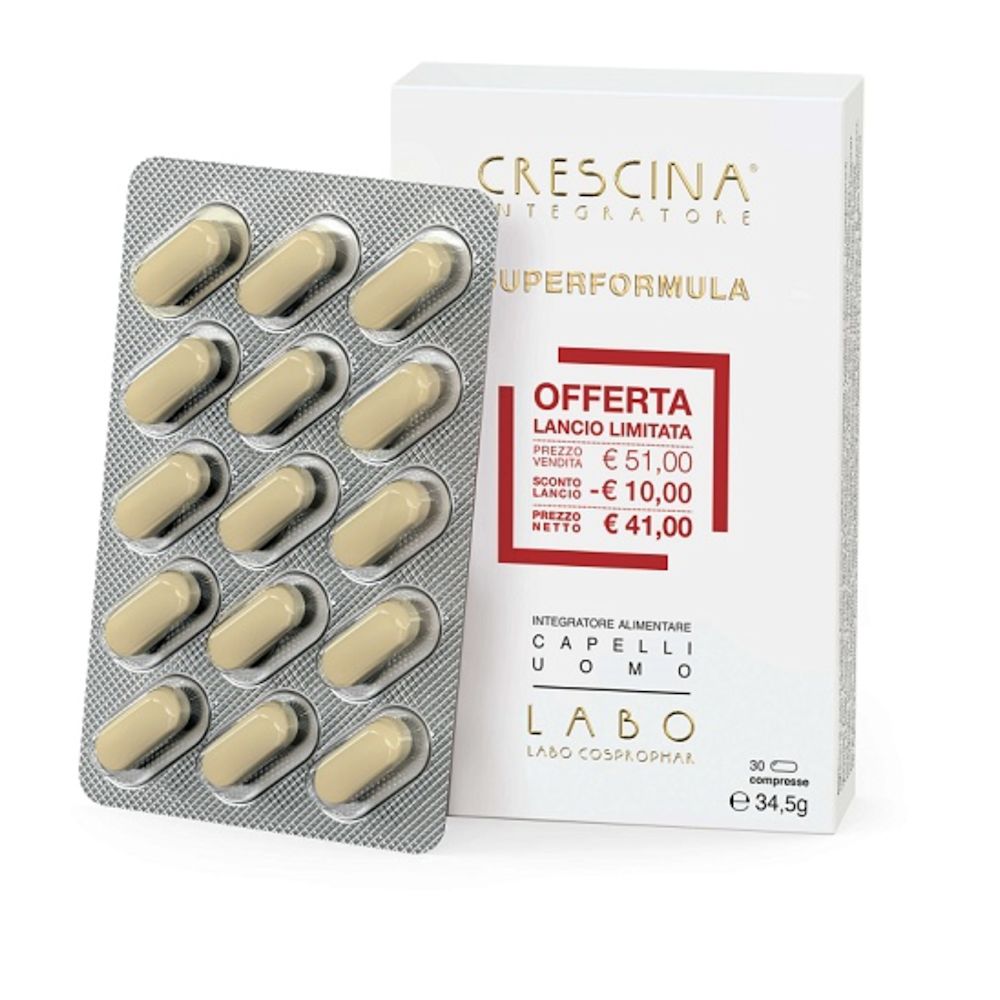 image - 950908119 - CRESCINA INTEGRATORE RI-CRESCITA SUPERFORMULA UOMO 30 COMPRESS 30 G - 4848926_1.jpg