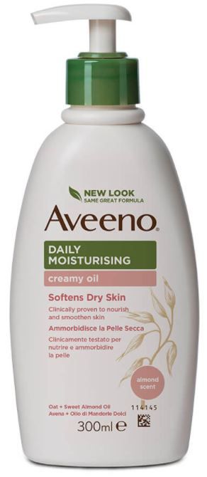 Aveeno Crema Olio idratazione Corpo Con Olio Di Mandorle Dolci Pelle Secca Con Pump 300ml