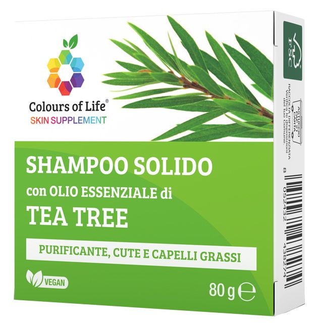 Colours Of Life Shampoo Solido Con Olio Di Tea Tree 80g