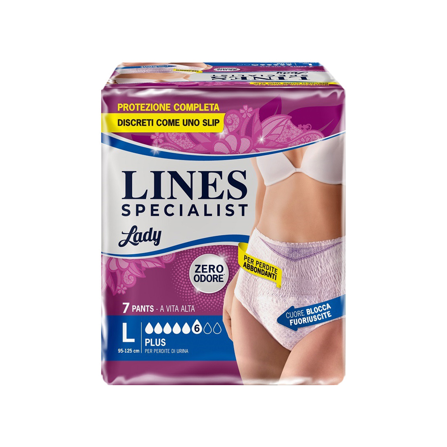 image - 976326239 - Mutandina assorbente per incontinenza femminile, taglia L (95-125 cm), con fascia elastica avvolgente, barriere laterali protettive e assorbenza a 3 strati. - 4863911_2.jpg