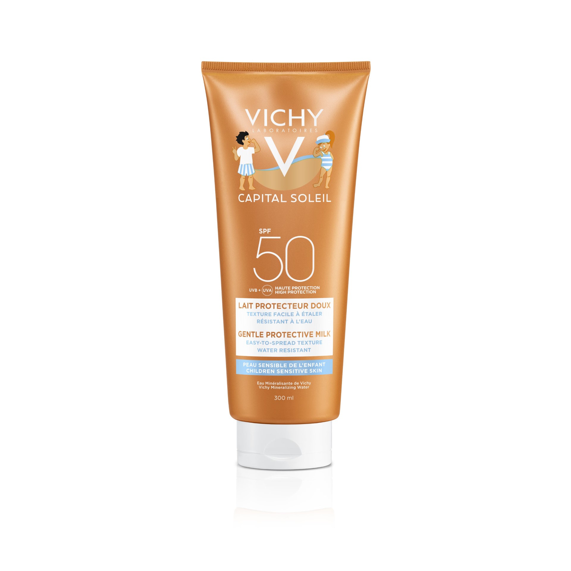 image - 921895684 - Latte solare per la pelle delicata dei bambini , offre una protezione molto alta SPF 50 contro raggi UVB e UVA. La formula ipoallergenica , senza profumo e parabeni, &egrave; resistente all'acqua e previene scottature. - 7891262_2.jpg