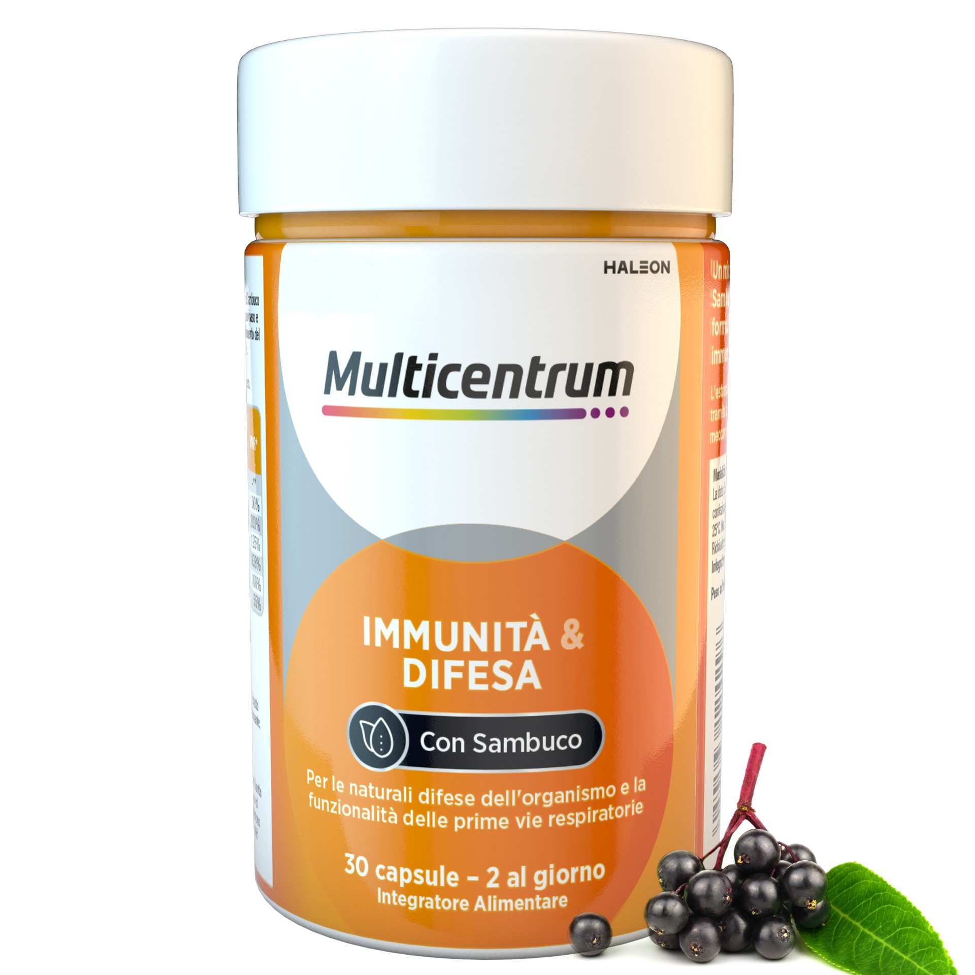 Multicentrum Immunità & Difesa Con Sambuco Integratore a base di Vitamina C immunostimolante 30 Compresse