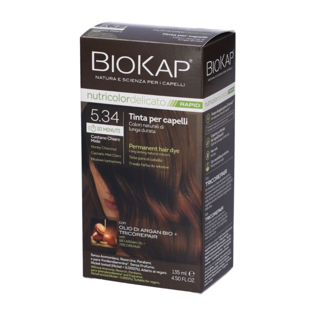 image - 943992786 - BIOKAP NUTRICOLOR DELICATO RAPID 5,45 CASTANO CHIARO MIELE 135 ML - 4868053_1.jpg