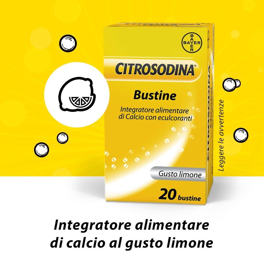 image - 921412375 - Citrosodina Effervescente Integratore Alimentare Digestivo con Calcio al Limone 20 Bustine - 7844725_3.jpg