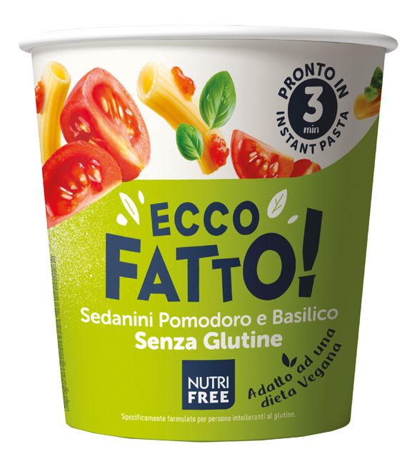 Nutrifree Ecco Fatto Sedanini Pomodoro Basilico Pasta Senza Glutine 70g