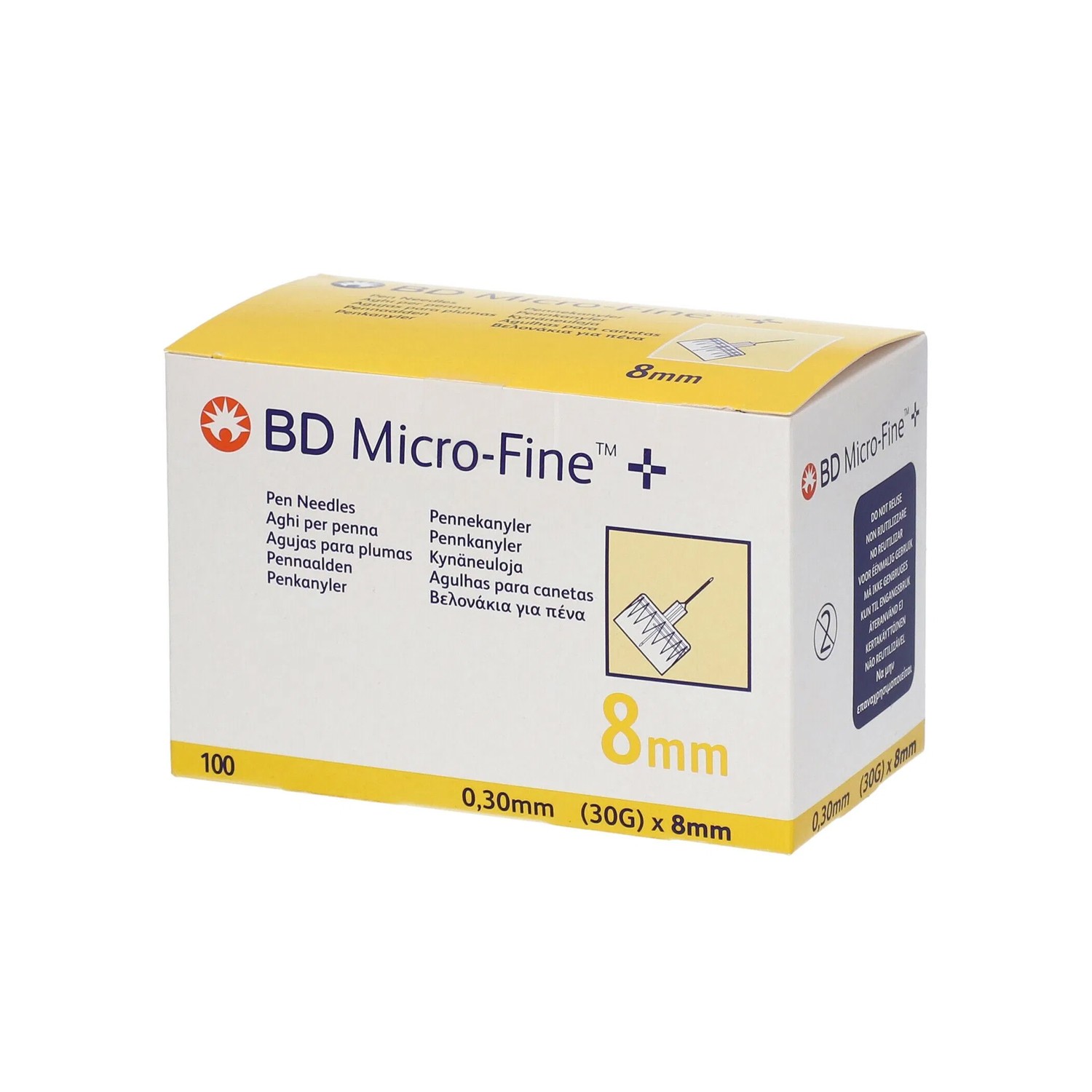 image - 909888582 - Aghi sterili da 30G e 8 mm per penna da insulina, compatibili con tutte le penne in commercio, confezione da 100 pezzi. - 7869687_2.jpg