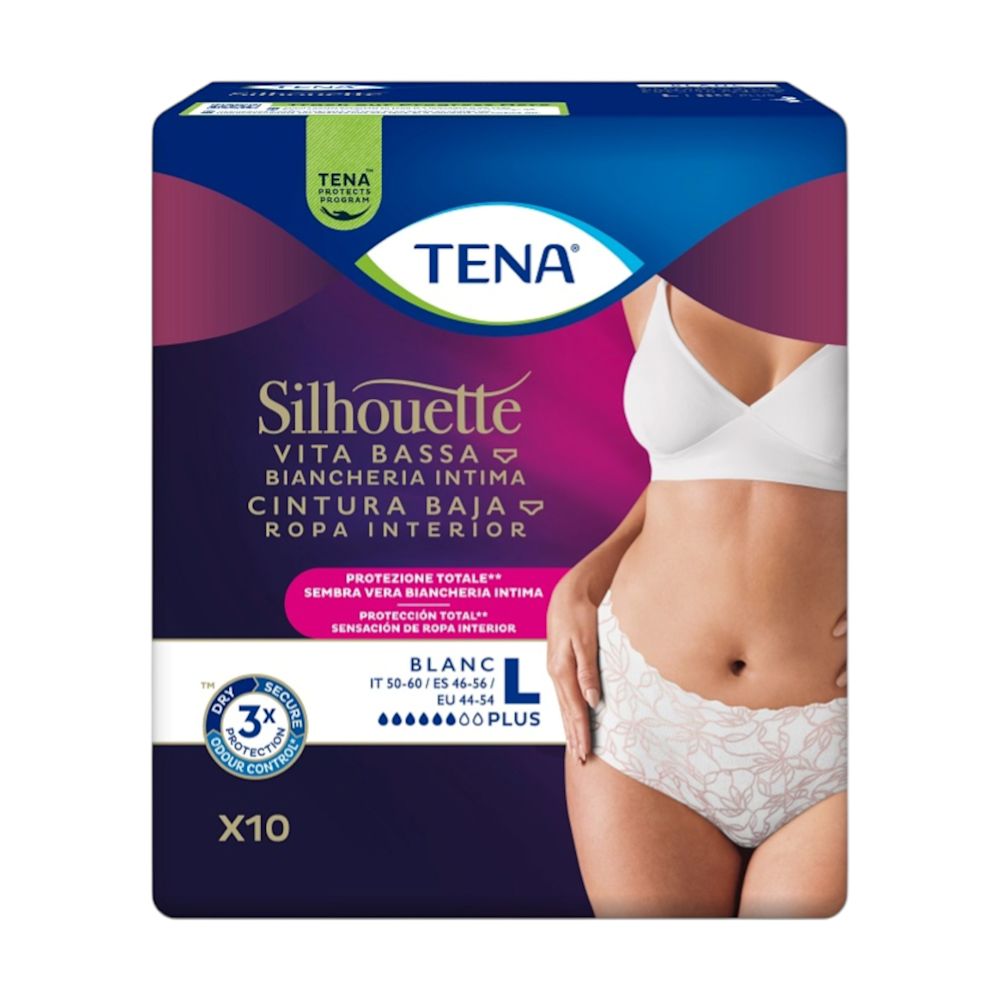 image - 986860601 - PANNOLONE A MUTANDINA ASSORBENTE TENA SILHOUETTE PLUS WHITE LARGE 10 PEZZI - 4865455_2.jpg