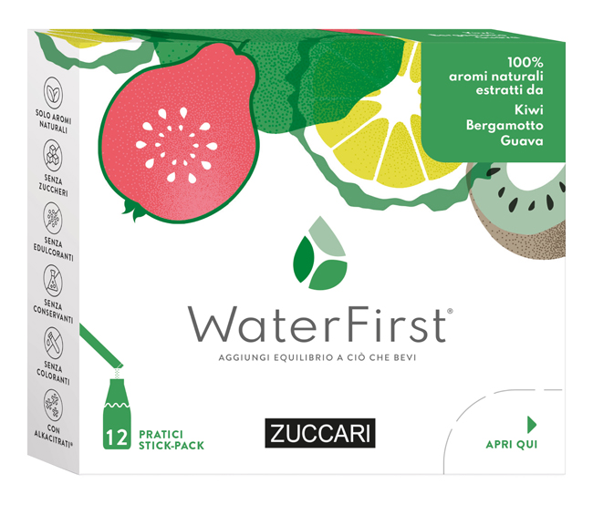 Zuccari Water First Kiwi Bergamotto Guava 12 Stick Pack